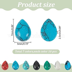70Pcs 7 Styles Gemstone Cabochons&nbsp;G-AR0006-16A