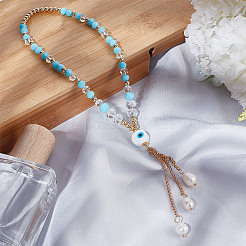 Glass & Pearl Beaded Car Hanging Decorations&nbsp;HJEW-DR00017