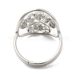 Non-Tarnish 304 Stainless Steel Woven Net/Web with Feather Adjustable Ring for Women&nbsp;RJEW-M149-26P