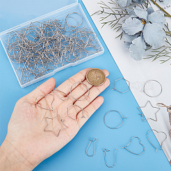 150Pcs 5 Style 304 Stainless Steel Hoop Earring Findings&nbsp;STAS-UN0050-92