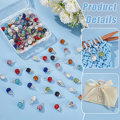 Handmade Polymer Clay Glass Rhinestone Pendants&nbsp;PALLOY-PH01693