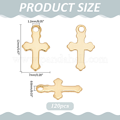 120Pcs 304 Stainless Steel Tiny Cross Charms&nbsp;STAS-ME0001-71