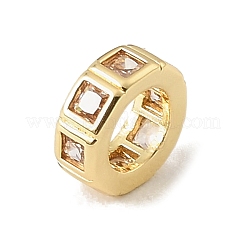 Brass Pave Cubic Zirconia European Beads&nbsp;CU-CBA389D-02G