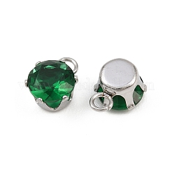 304 Stainless Steel Micro Pave Cubic Zirconia Pendants&nbsp;STAS-H240-57P-05