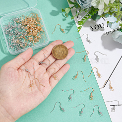 100Pcs 2 Colors Brass French Hooks with Coil and Ball&nbsp;KK-SC0003-62