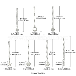 7Pcs 7 Styles 304 Stainless Steel Chain Extender&nbsp;STAS-FS0001-49P