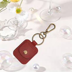 Rectangle PU Leather Ring Holder Pendant Decoration&nbsp;AJEW-WH20054-027C