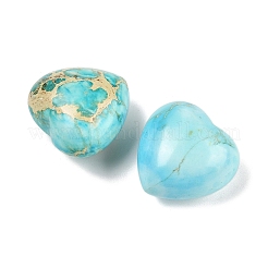 Dyed Natural Imperial Jasper Heart Palm Stone&nbsp;G-Q021-03