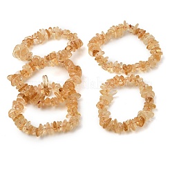 Heated Natural Citrine Chip Beaded Stretch Bracelets&nbsp;GG-CBA0FEA-01B
