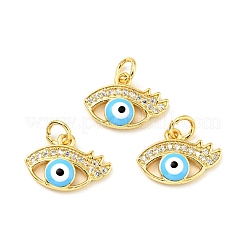 Rack Plating Brass Micro Pave Clear Cubic Zirconia Charms&nbsp;KK-G394-07G