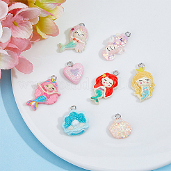 40Pcs 8 Styles Opaque & Transparent Resin Pendants&nbsp;RESI-FH0001-51