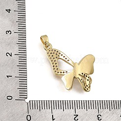 Brass Micro Pave Clear Cubic Zirconia Pendants&nbsp;KK-CBAA632-23G
