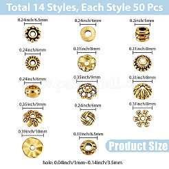 700Pcs 14 Styles Tibetan Style Alloy Beads&nbsp;FIND-PA0001-29
