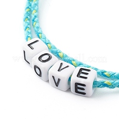 Two Loops Cotton Cord Warp Bracelets&nbsp;BJEW-JB06465-01