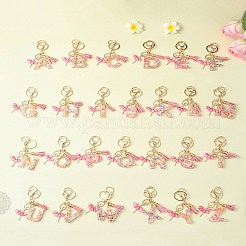 Letter A~Z Transparent Glitter Resin Pendant Keychains&nbsp;KEYC-FZ00024-21