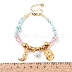 West Cowboy 304 Stainless Steel Charm Bracelets for Women&nbsp;BJEW-C135-01G