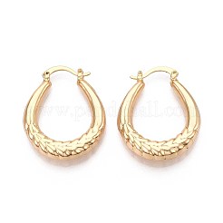 U-Shaped Brass Hoop Earrings&nbsp;EJEW-T047-105G