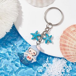 Mermaid Opaque Resin Pendant Keychain&nbsp;X1-KEYC-JKC00624-01