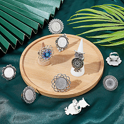 16Pcs 8 Style Adjustable Alloy Finger Rings Components&nbsp;FIND-SC0008-67