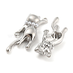 Alloy Connector Charms with ABS Plastic Imitation Pearl&nbsp;FIND-G062-08P