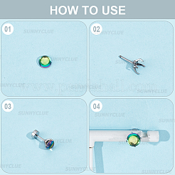 30Pcs 304 Stainless Steel Stud Earring Findings&nbsp;STAS-SC0010-62