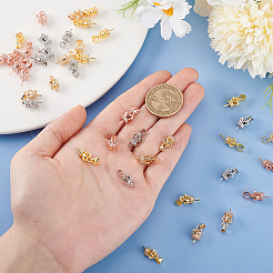 16Pcs 4 Colors Brass Micro Pave Cubic Zirconia Pendant Bails&nbsp;FIND-PH0021-30