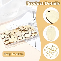 DIY Rhombus/Triangle/Oval Natural Poplar Wood Pendant Dangle Earring Making Kits&nbsp;DIY-YW0010-47