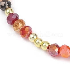 3Pcs 3 Colors Faceted Round Electroplate Glass Beads Stretch Bracelets for Women&nbsp;BJEW-JB11625