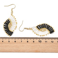 Glass Braided Beads Dangle Earrings&nbsp;EJEW-MZ00746