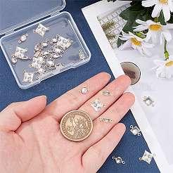 36Pcs 6 Style Brass Micro Pave Clear Cubic Zirconia Link Connectors&nbsp;ZIRC-SC0001-18