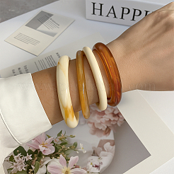 4Pcs 4 Styles Resin Bangles for Women&nbsp;BJEW-GO0001-10