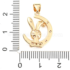 Brass Micro Cubic Zirconia Peg Bail Charms&nbsp;KK-Q794-04C-G