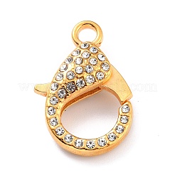 Alloy Rhinestone Lobster Claw Clasps&nbsp;LS-PALLOY-L166-01G