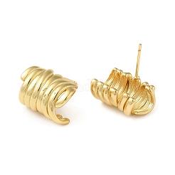 Rack Plating Brass Column Stud Earrings&nbsp;EJEW-Z019-17G