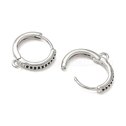 SHEGRACE Brass Micro Pave Clear Cubic Zirconia Hoop Earrings Findings&nbsp;XGR0154P-96P