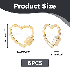 6Pcs Brass Screw Carabiner Lock Charms&nbsp;KK-HS0001-38