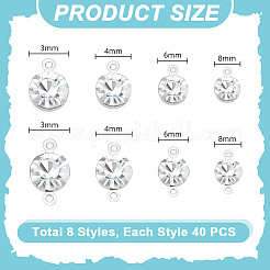 DIY Flat Round Brass Rhinestone Connector Charms & Pendant Jewelry Making Findings Kits&nbsp;DIY-GA0001-69P
