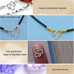 50Pcs 2 Colors 304 Stainless Steel Hook Clasps&nbsp;STAS-CJ0002-12