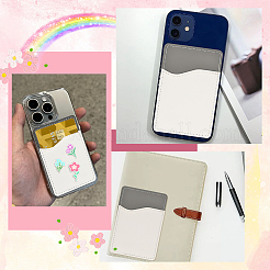 10Pcs PU Leather Phone Back Adhesive Card Holder&nbsp;AJEW-SP0002-95E