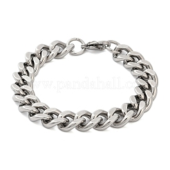 304 Stainless Steel Cuban Link Chain Bracelets for Women Men&nbsp;BJEW-D304-01P