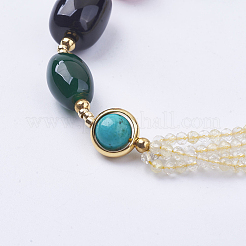 Natural Gold Rutilated Quartz Beaded Bracelets&nbsp;BJEW-I247-06-A