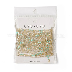 Handmade Plastic Imitation Pearl & Round Beaded Chains&nbsp;CHC-C026-31