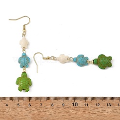 Dyed Tortoise Synthetic Turquoise Dangle Earrings&nbsp;EJEW-JE07362-03
