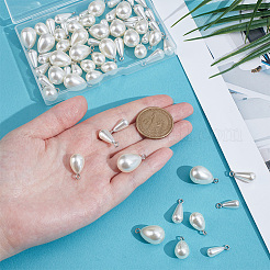 64Pcs 4 Styles ABS Plastic Imitation Pearl Pendants&nbsp;FIND-PH0027-69P
