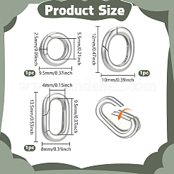 3Pcs 3 Styles 925 Sterling Silver Spring Gate Rings&nbsp;STER-HS0001-27
