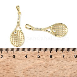 Brass Micro Pave Clear Cubic Zirconia Pendants&nbsp;KK-I476-24G
