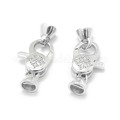 Anti-Tarnish Rhodium Plated 925 Sterling Silver Lobster Claw Clasps&nbsp;STER-L055-062P