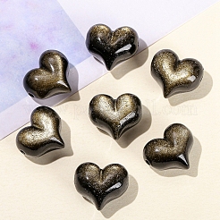 Natural Golden Sheen Obsidian Beads&nbsp;PW-WG54949-01