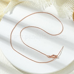 1mm Rack Plating Brass Boston Link Chain Adjustable Slider Necklaces for Women Men&nbsp;MAK-L044-37RG