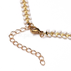 Brass Enamel Cobs Chain Necklaces&nbsp;NJEW-JN03206